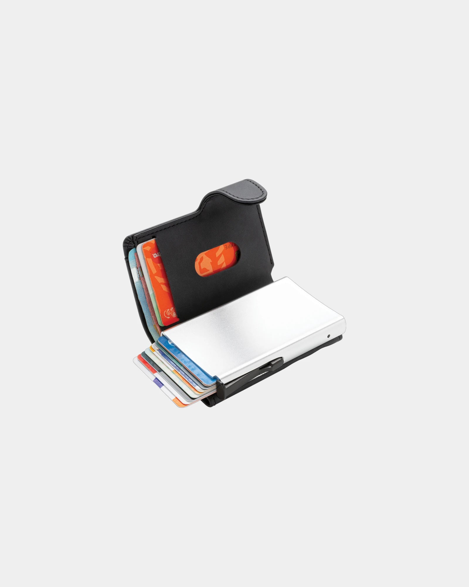 Porte-cartes aluminium PU noir à personnaliser - 1